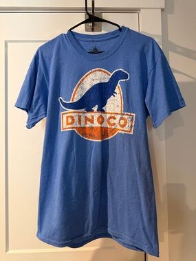 Disney Blue Dinoco Graphic Tee with Orange Accent